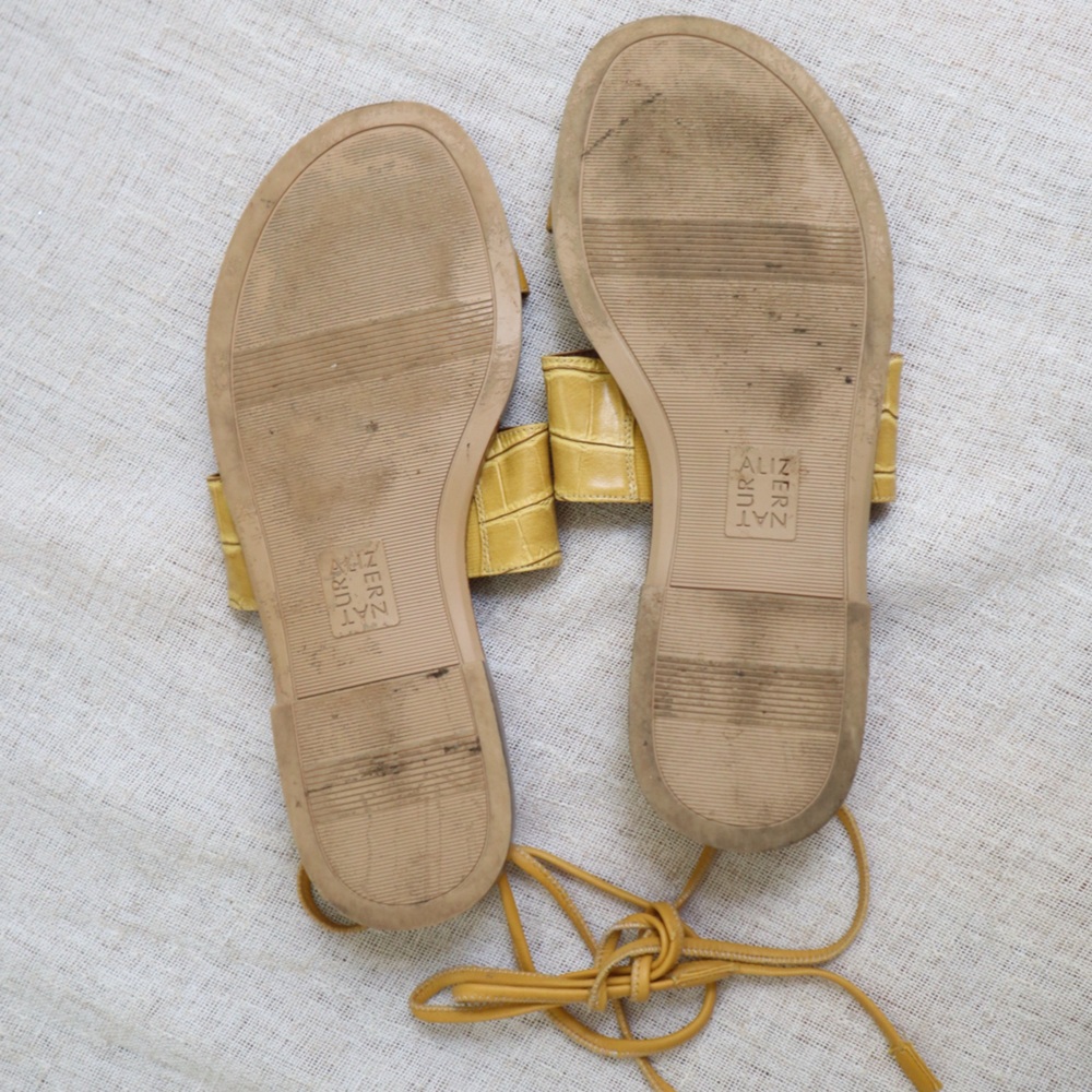Naturalizer Fayee Yellow Tie Sandals - Picture 10 of 13